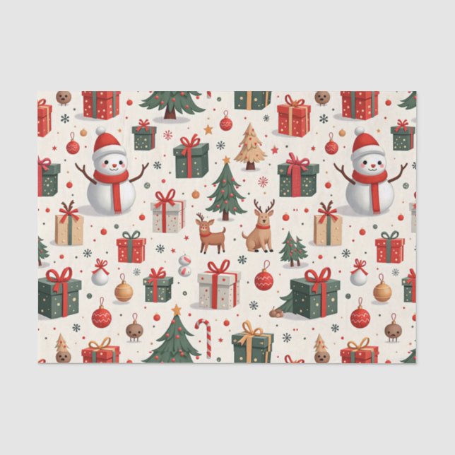 Papel De Seda Patrón de navidades (Anverso)
