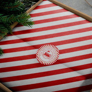 Papel De Seda Patrón De Navidades De Cañón De Banda Roja Y Blanc