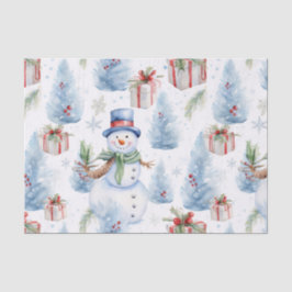 Papel De Seda Patrón de Navidades de color de agua