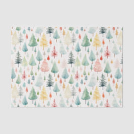 Papel De Seda Patrón de Navidades de color de agua