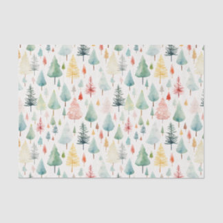 Papel De Seda Patrón de Navidades de color de agua