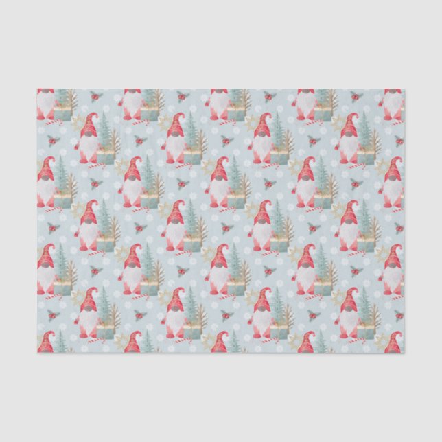Papel De Seda Patrón de Navidades de Gnome (Anverso)