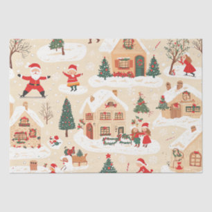 Papel De Seda Patrón de Navidades de madera de época (19)