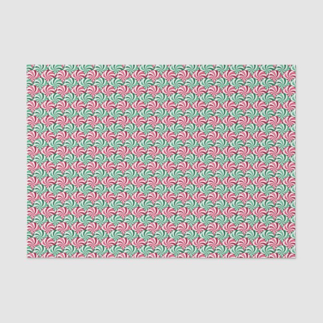 Papel De Seda Patrón de Navidades de menta (Anverso)