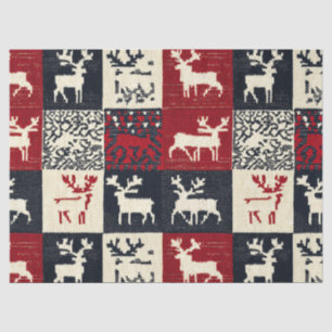 Papel De Seda Patrón de Navidades de parches de punto Rústica