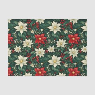 Papel De Seda Patrón de Navidades florales