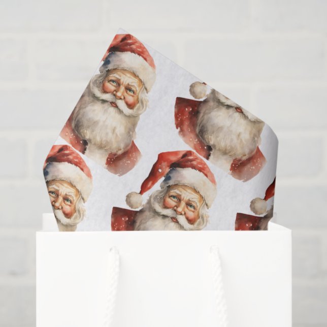 Papel De Seda Patrón de Navidades retro Santa Claus (Bolsa de regalo)