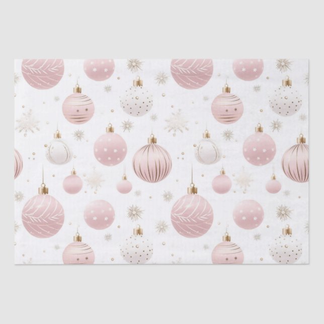 Papel De Seda Patrón de Navidades rosados (Anverso)