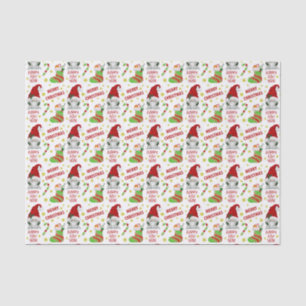 Papel De Seda Patrón de Navidades Santa Gnome y Stocking