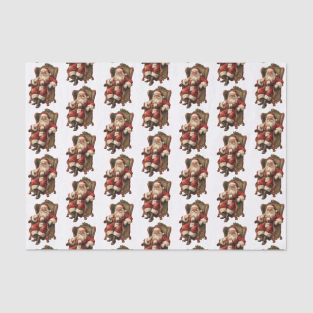 Papel De Seda Patrón de Navidades tradicionales de Santa Vieja (Anverso)