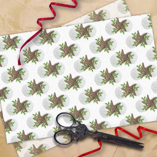 Papel De Seda Patrón de Navidades tropicales de arena de pez est