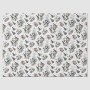 Papel De Seda Patrón de nevada de cabaña de invierno