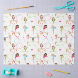 Papel De Seda Patrón de niños de gimnasia multicolor