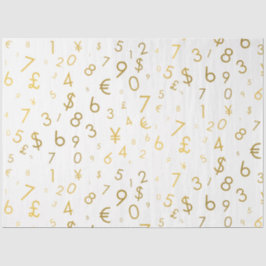 Papel De Seda Patrón de números de lujo y símbolos de moneda