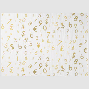 Papel De Seda Patrón de números de lujo y símbolos de moneda