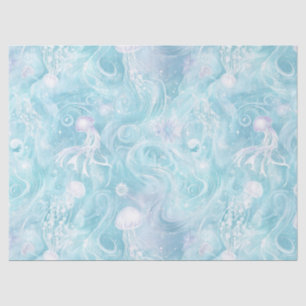 Papel De Seda Patrón de Océano de Medusas Brillantes