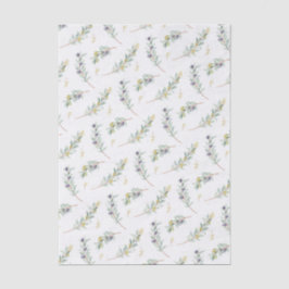Papel De Seda Patrón de oliva francés de acuarela verde salvia