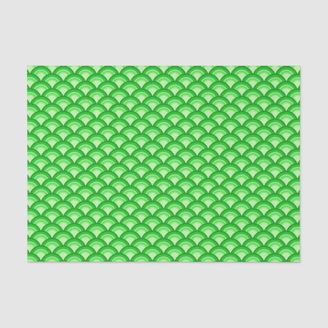 Papel De Seda Patrón de onda Art Deco - verde jade (Anverso)