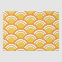 Papel De Seda Patrón de onda japonesa tradicional en amarillo   