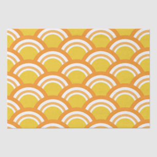 Papel De Seda Patrón de onda japonesa tradicional en amarillo   