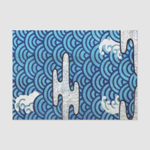 Papel De Seda Patrón de onda tradicional japonés