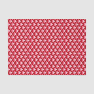 Papel De Seda Patrón de ondas Art Deco - rojo y fucsia