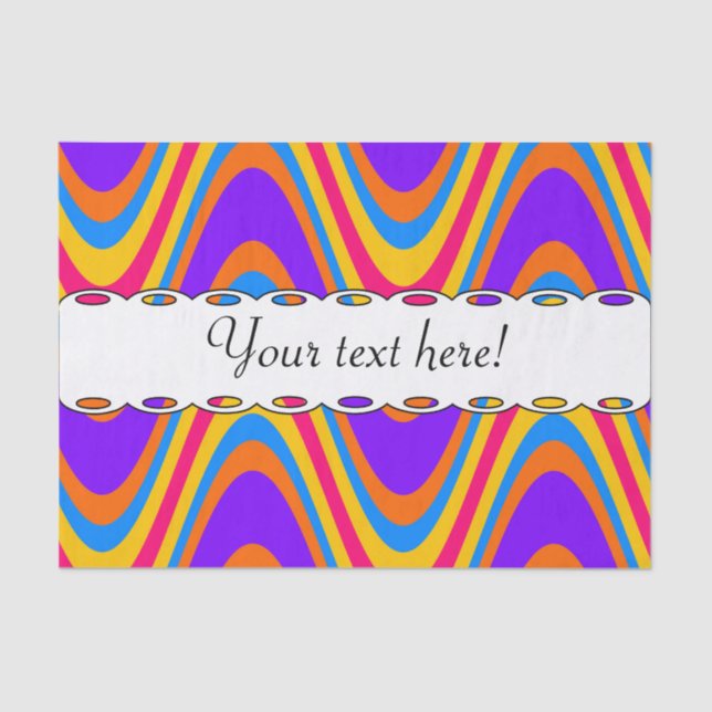 Papel De Seda Patrón de ondas coloridas (Anverso)