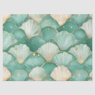 Papel De Seda Patrón de ondas de la cubierta del mar de oro en A