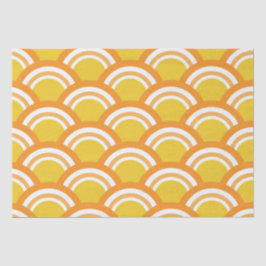 Papel De Seda Patrón de ondas japonesas tradicionales en amarill