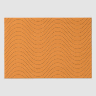 Papel De Seda Patrón De Ondas Negra Y Naranja