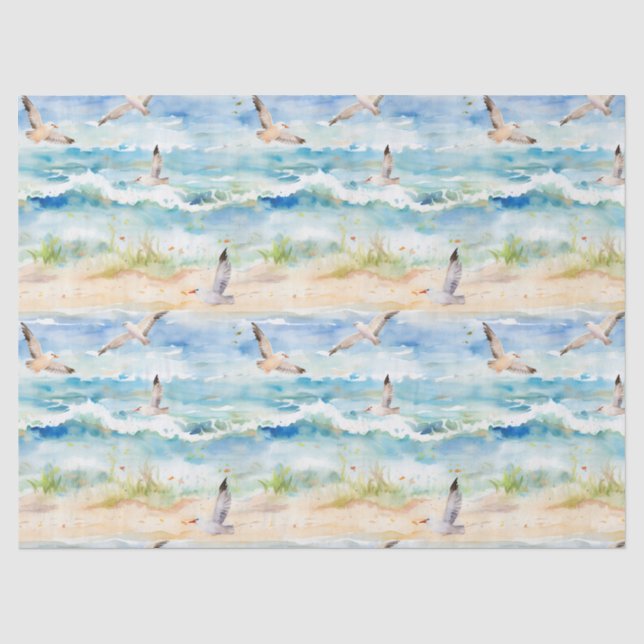 Papel De Seda Patrón de orilla de chorlito costero (2) (Anverso)