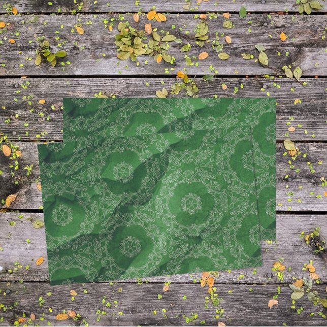 Papel De Seda Patrón de ornato de época verde esmeralda (Subido por el creador)