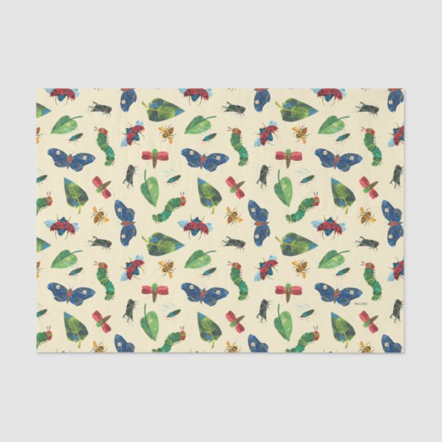 Papel De Seda Patrón de oruga muy hambrienta (Anverso)