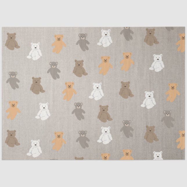Papel De Seda Patrón de oso corto (Anverso)