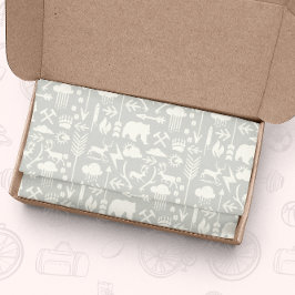 Papel De Seda Patrón de Osos y Nubes de Cerfs