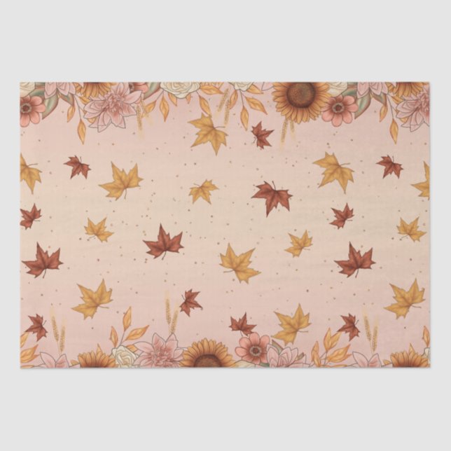 Papel De Seda Patrón de otoño del Boho suave (Anverso)