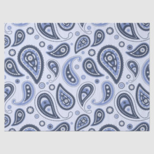 Papel De Seda Patrón de Paisley Azul