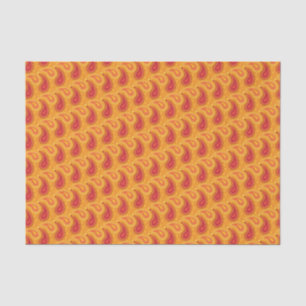 Papel De Seda Patrón de paisley persa Naranja oriental