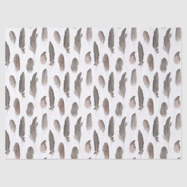 Papel De Seda Patrón de pájaros de granja de Guinea (Anverso)