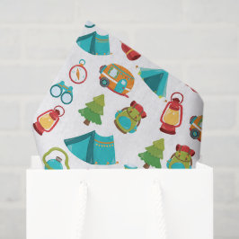 Papel De Seda Patrón de pañuelo de fiesta de acampada lindo