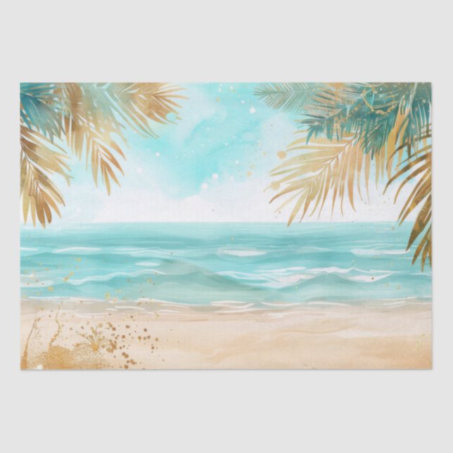 Papel De Seda Patrón de paraíso de playa (Anverso)