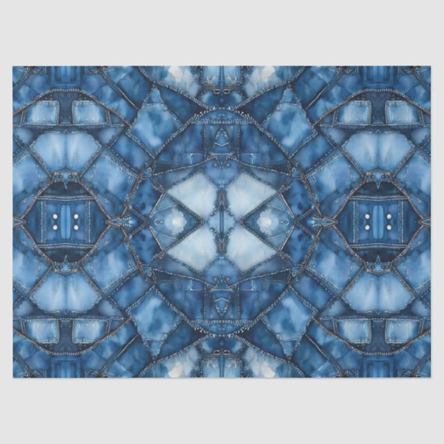 Papel De Seda Patrón de parches de mezclilla - Olivia (Anverso)