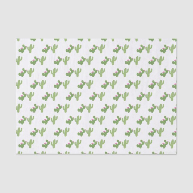 Papel De Seda Patrón de pareja cacti (Anverso)