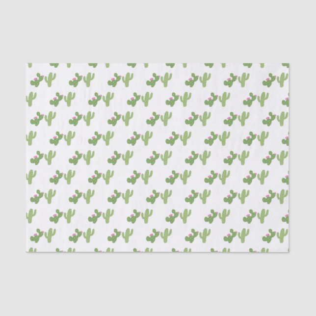 Papel De Seda Patrón de pareja de cactus (Anverso)
