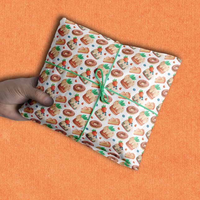 Papel De Seda Patrón de pasteles de queso y donuts (Subido por el creador)