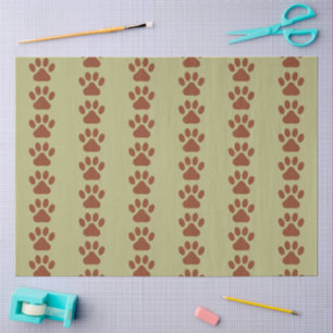 Papel De Seda Patrón de pata de perro marrón