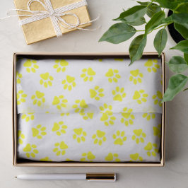 Papel De Seda Patrón De Patas, Patas De Perro, Patas Amarillas