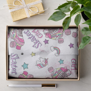Papel De Seda Patrón de patines de Unicornio niña skater linda