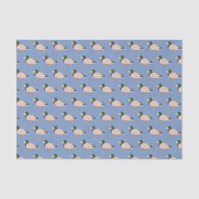 Papel De Seda Patrón de pato azul (Anverso)