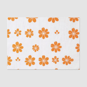 Papel De Seda Patrón de patrón de esténcil floral del naranja so